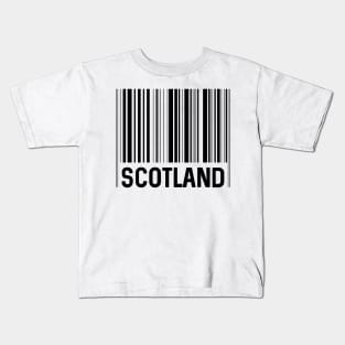 Scotland Bar Code Design (Black) Kids T-Shirt